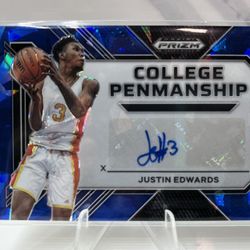 Justin Edwards 2023 Prizm Draft Draft Picks Autographs Blue Prizm Auto /75 🔵🔥