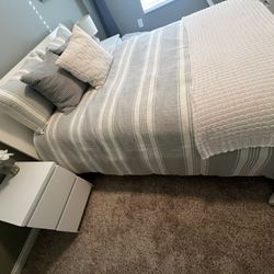 White IKEA Bedframe With Optional Mattress