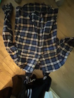 Blue long sleeve flannel