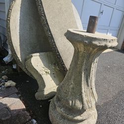 Vintage Concrete Table And Bench Five Piece Set Unique Patio Furniture