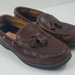 Sperry Topsider Loafer Tassle Boat Shoes Brown Leather FJ Insoles Size 13 M