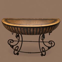 Kreiss Nairobi Vintage early 2000’s cast iron and wood faux alligator print credenza