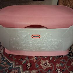 Little Tikes Giant Toy Box Chest Pink White