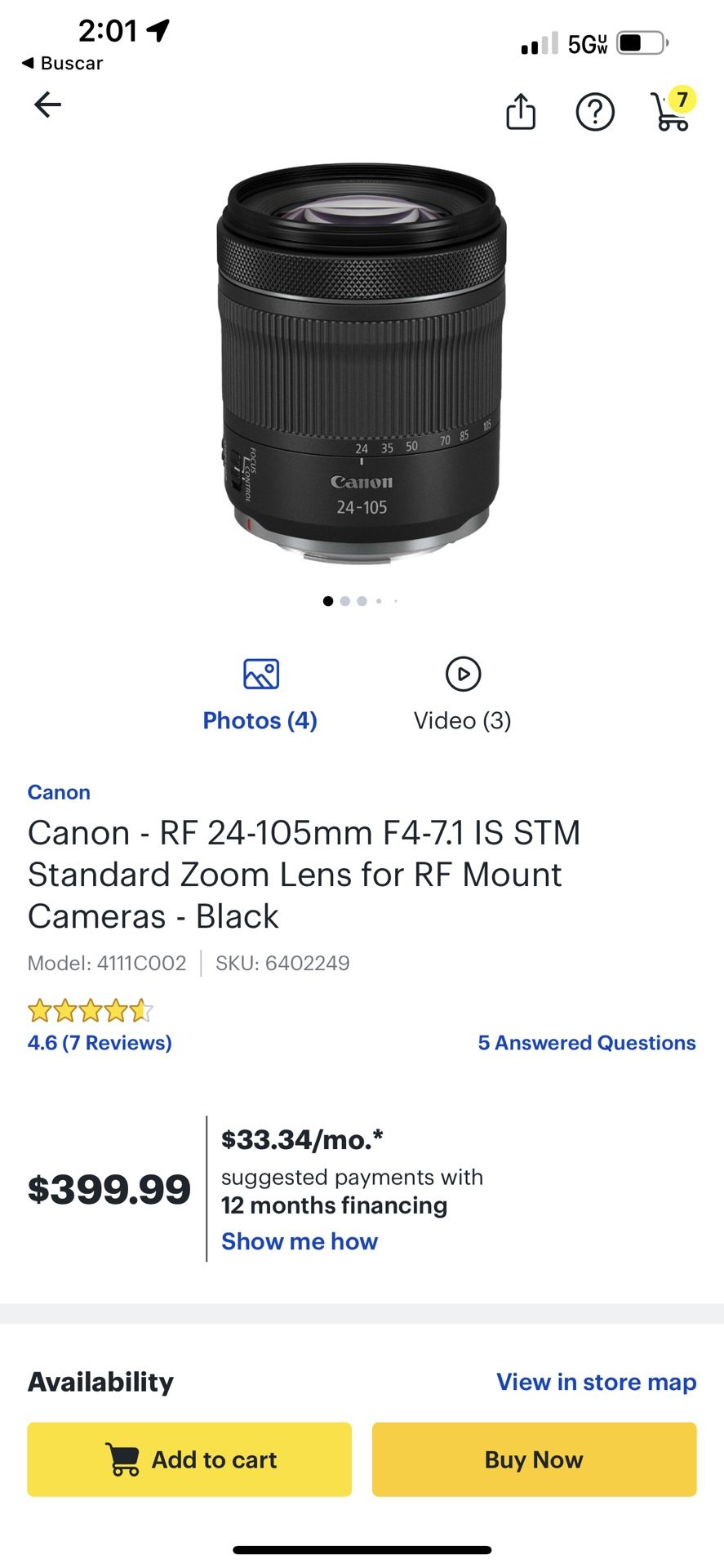 Canon RF Lens 24-105