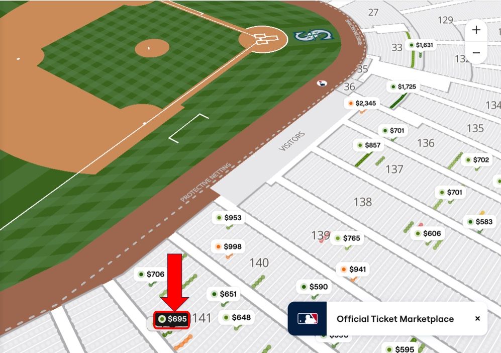 Mariners ALDS Game 5 Row 10, 2 Seats, Section 141 BELOW Face Value
