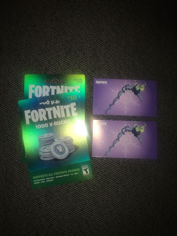 Fortnite: Minty Pickaxe Codes & 1,000 V-Bucks Cards for Sale in ...