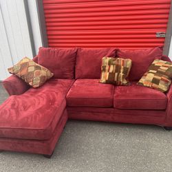 *Free Delivery* Reversible Locally Made Red Velvet Sectional Sofa