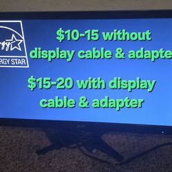 Computer Monitor With Or Without Display Cable And Adapter