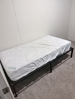Twin size bed and mattress