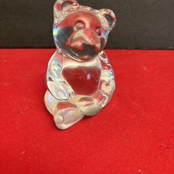 Princess house Crystal teddy bear 3 1/4 inches tall 2 1/2 inches wide