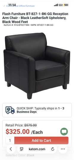 Black leather chair for sale