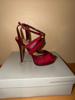 Jessica Simpson Red Strappy Platform Heels
