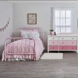 Pink Twin, Metal Bed