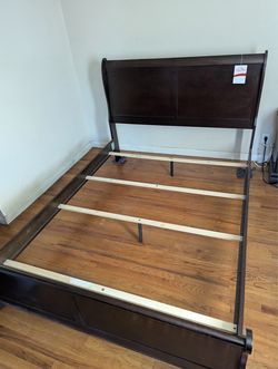 Queen size bed frame with box spring NO MATTRESS