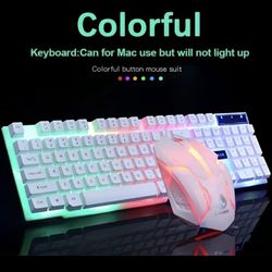 Keyboard And Mouse Set,Wired,Computer Colorful Backlit Keyboard Mouse Installation Set USB,TX30