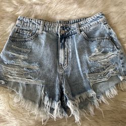 Shein Women’s Distressed Denim Short Shorts-Size 28