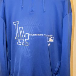 Majestic Los Angeles Dodgers MLB Authentic Collection 1/4 Zip Hoodie - XL EUC