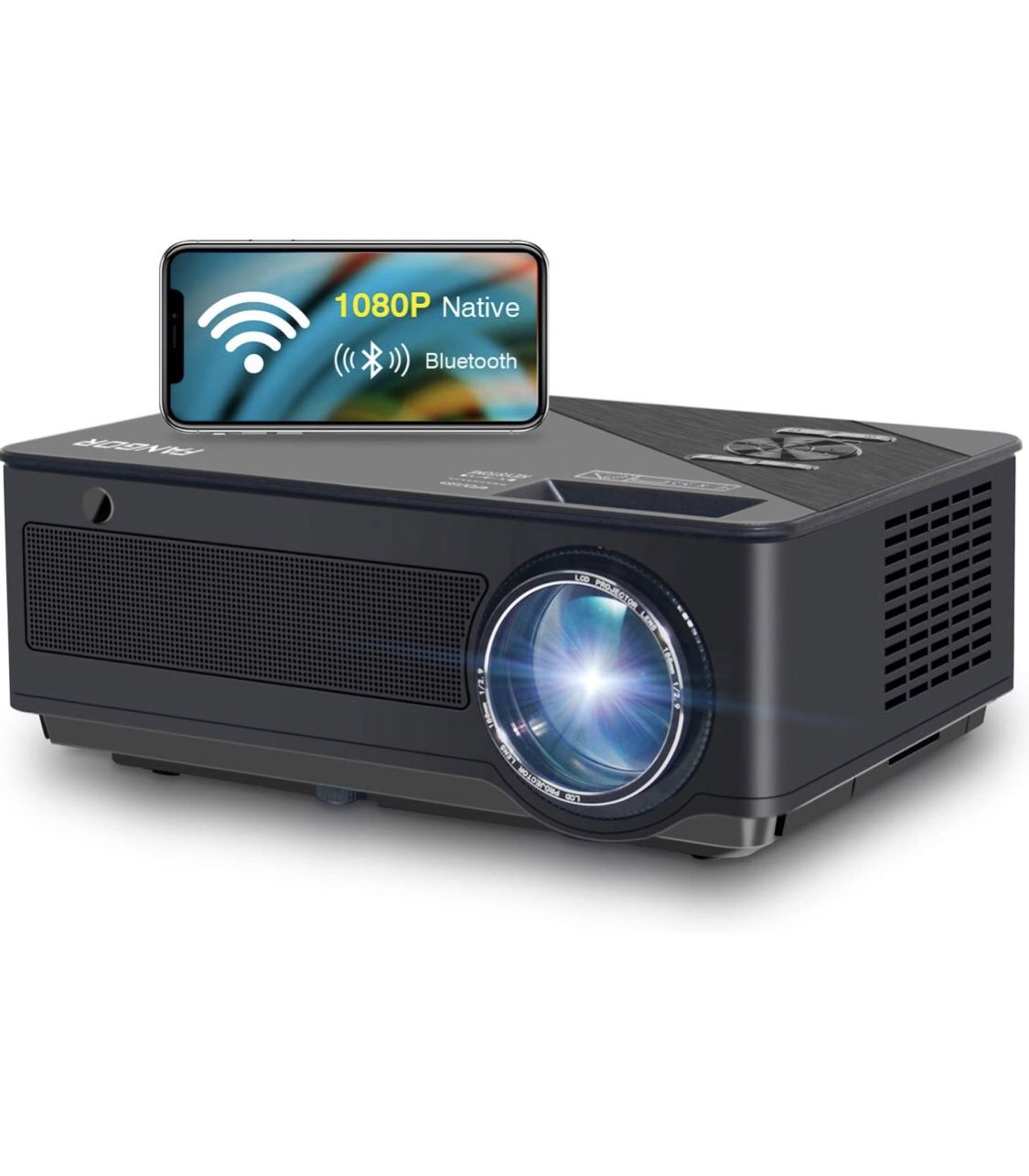 Native 1080p Full HD Projector, WiFi Projector, Bluetooth Projector, FANGOR 7500 Lumens/250 Display/ Contrast 8000: 1 Full HD Theater Projector with