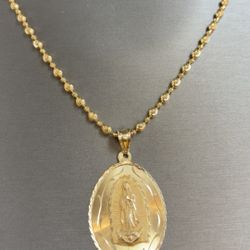 14k Unisex Chain And Pendant 