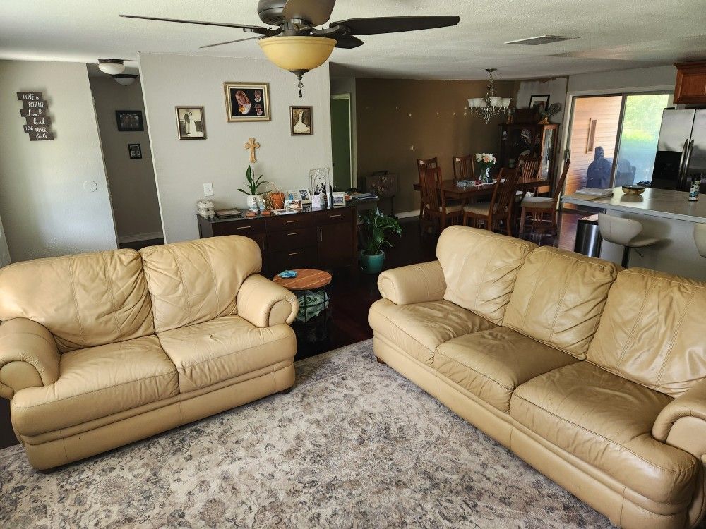 Italian Leather Couch and Loveseat