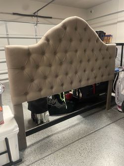 Tufted Upholstered KING Headboard Beige