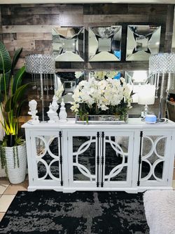 Large mirrored sideboard credenza