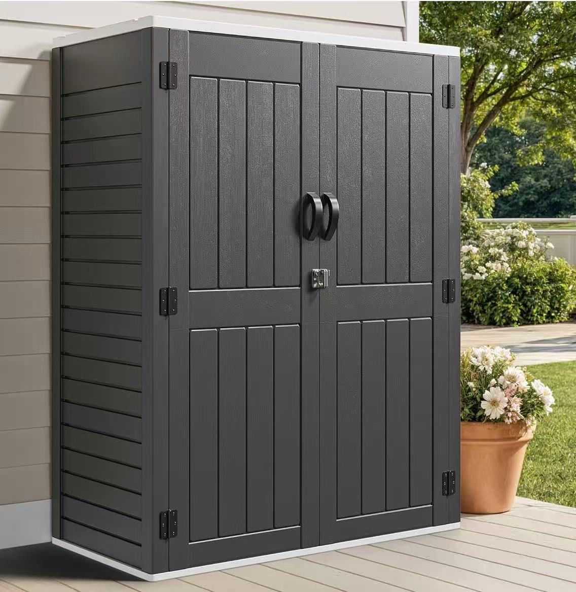 ❤️🔥 59 cuft Outdoor Vertical Storage Shed,