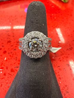 14KT White Gold Engagement Ring W/ Natural Round Center 45606-1