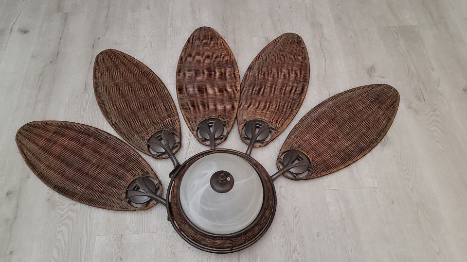 Bamboo Accent Ceiling Light Fan
