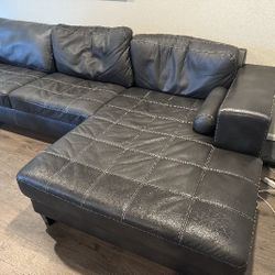 Ashley Faux Leather Couch w/chaise Lounge