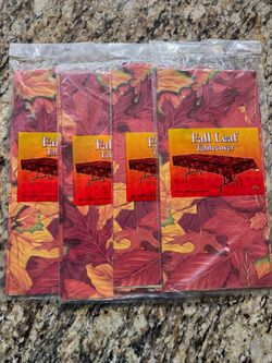 Brand New - (4) Beistle 54" x 108" Fall Leaf Table Covers