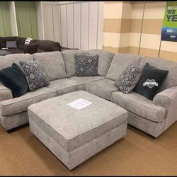 🍄 Bovarian 3 Piece Sectional-Beige | Recliner Sofa | Leather Recliner | Loveseat | Couch | Sofa | Sleeper| Living Room Furniture| Garden Furniture 