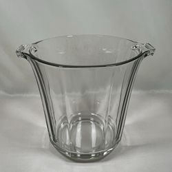 Clear Fluted Glass Ice Bucket - Ribbed Wine/Champagne/Beverage Chiller