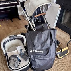 Uppababy Vista Stroller, Bassinet, Piggy Back, Parent Organizer And More