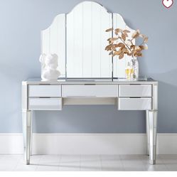 Pottery Barn Teen Jules Vanity Hutch and Mirror  - Retail $899
