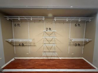Wire Shelves with 4 Mirrored Doors