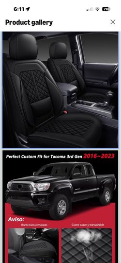 Brand New Premium FRONT Seat Covers 2016-2023 Toyota Tacoma Double/Crew/Sprt