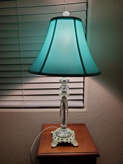 1 ornate crystal lamps with ivory chic base