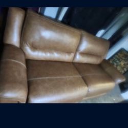 Soft Leather Sofa Double Recliner