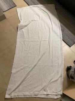 Lucky Brand White Patterned Shower Curtain