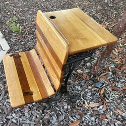 Antique Cast Iron School Desk Refinished