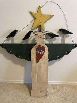 Wood Angel Country Folk Primitive Style