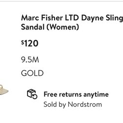 Marc Fisher 9.5 gold sandal heels