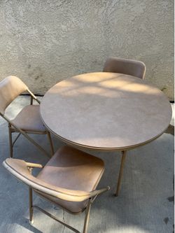 Foldable Round table with chairs vintage Samsonite