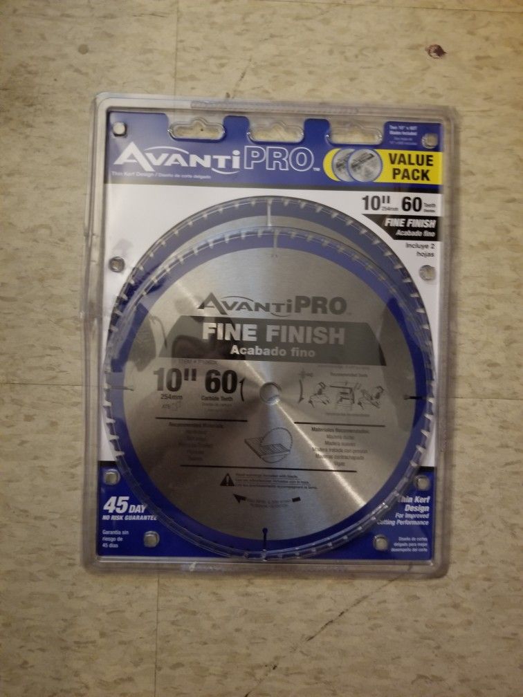 Avanti 10"×60 Tooth Saw Blade (2-pack)