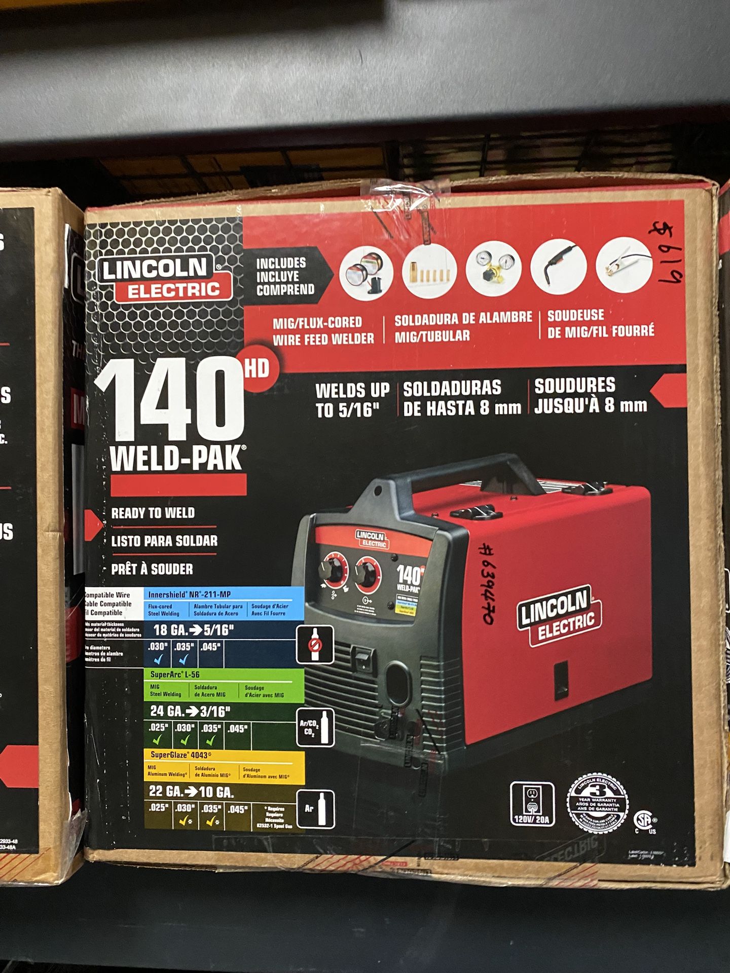 Lincoln Electric 140 Hd Weld Pak Ready To Weld