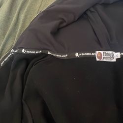 Double Hooded Black Bape Hoodie 