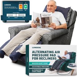 Lunderg Alternating Air Pressure Pad for Recliner Chair - Pressure Relief Cushion Topper for Recliner - Bed Sore Prevention - Includes Medical Grade M