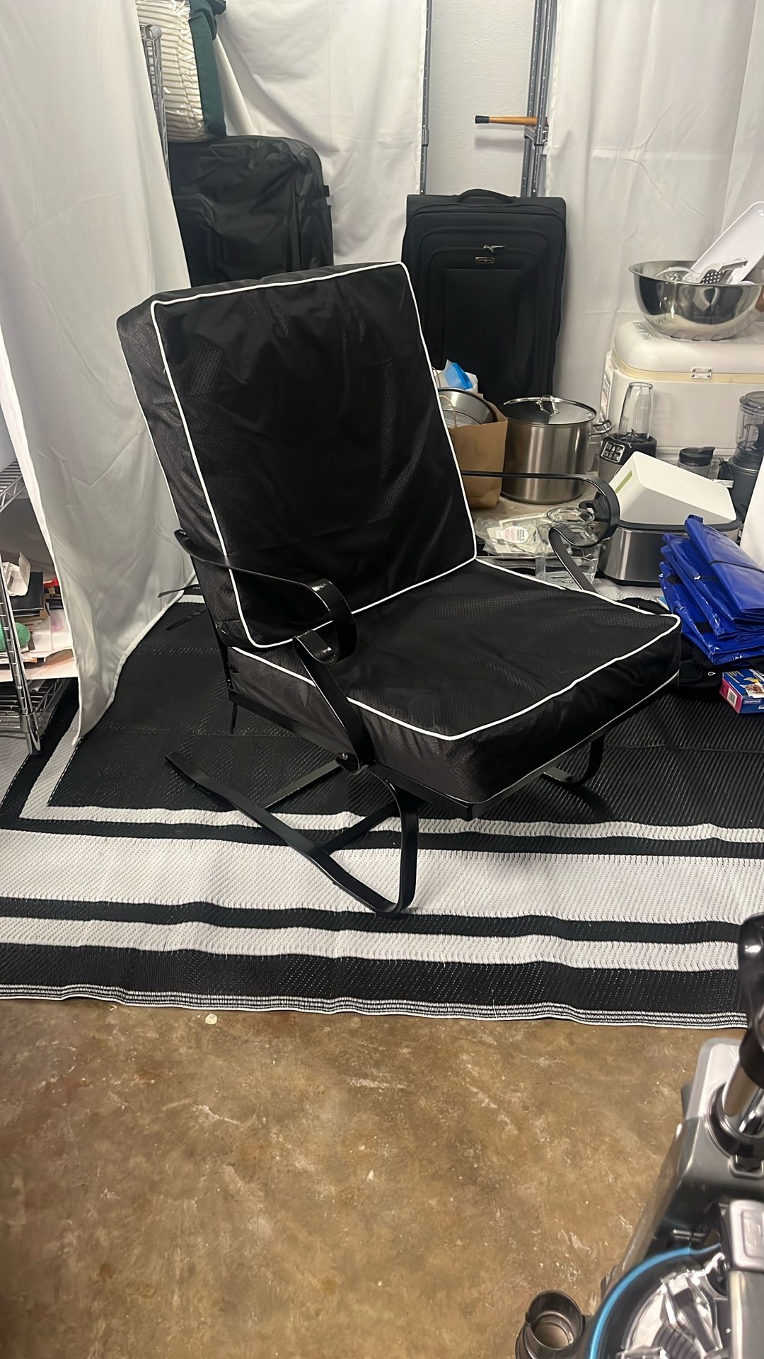 1970S Metal Wrought Iron Chair Spring Rocking