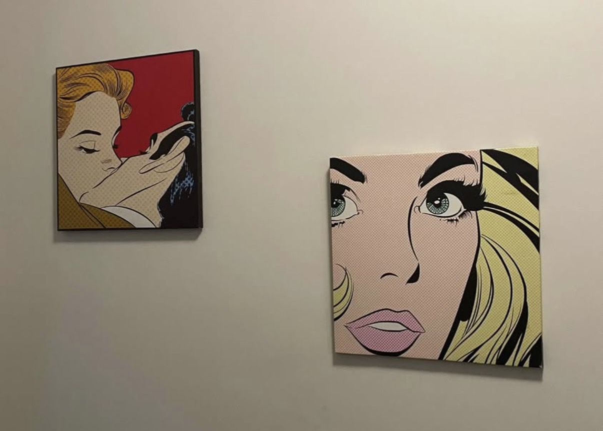 Comic Pop Art 2 Panel Canvas Wall Decor